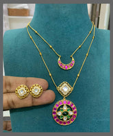 Double Layer Chain In Kundan - KN00448